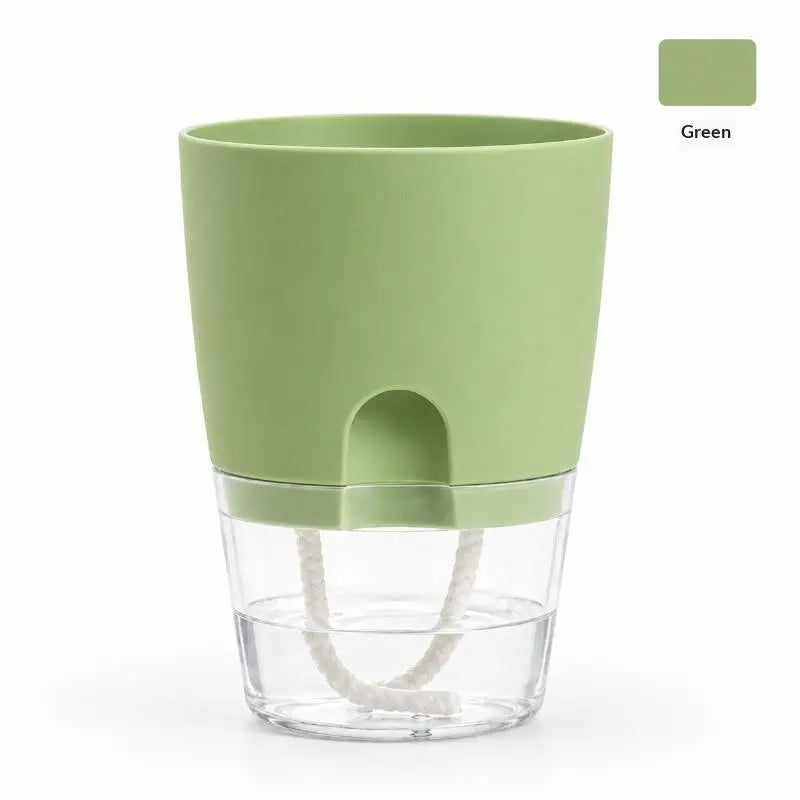 1Pcs Plastic Planters Transparent Self-Watering Plant Flower Pot Lazy Hydroponic Flowerpot Home Garden Decoraction Planters