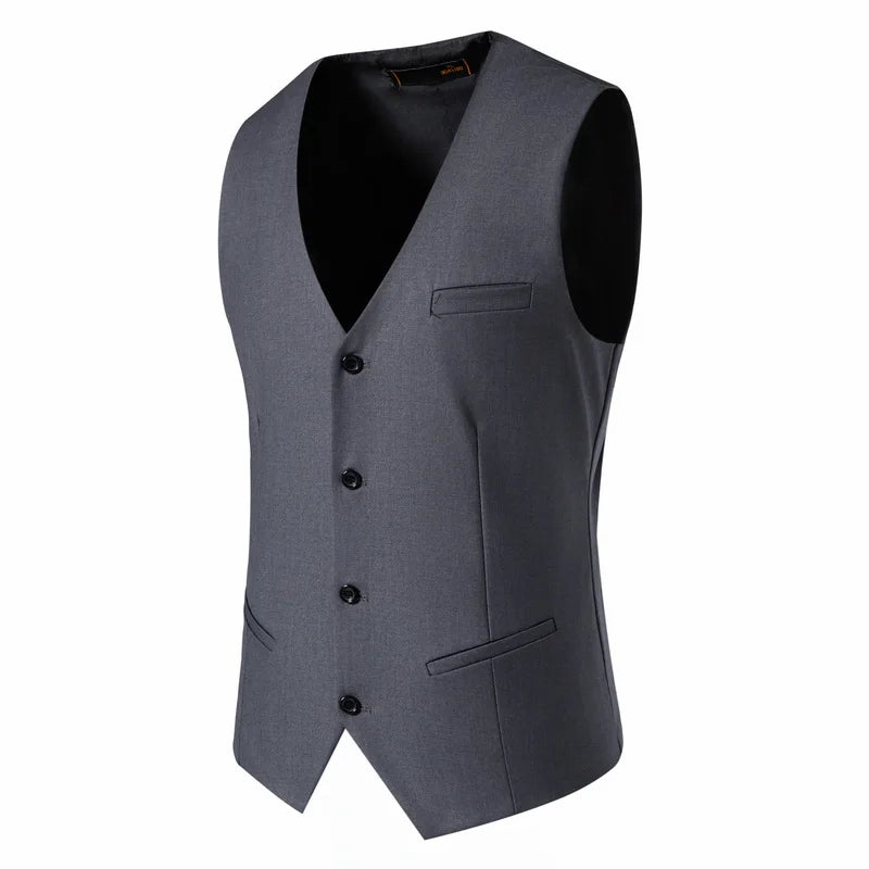 Mens Suit Vest Smart Casual Sleeveless Vest Single Breasted Solid Color Business Wedding Formal Suit Vests Spring Summer Autumn