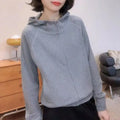 Women's Hoodie Sweatshirt Loose Fit Zipper Cardigan Pure Color Casual Fashion Spring Autumn Korean Style Breathable Comfortable