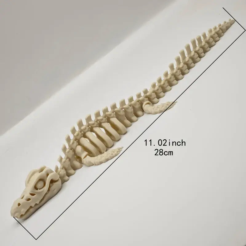 Adorno para acuario de esqueleto de cocodrilo de resina plástica color beige, de 11,02 pulgadas de longitud, para simular paisajes acuáticos