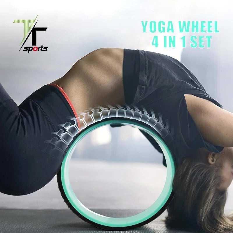 TTSPORTS Pilates Rim Double Color Yoga Wheel for Back Pain Relief