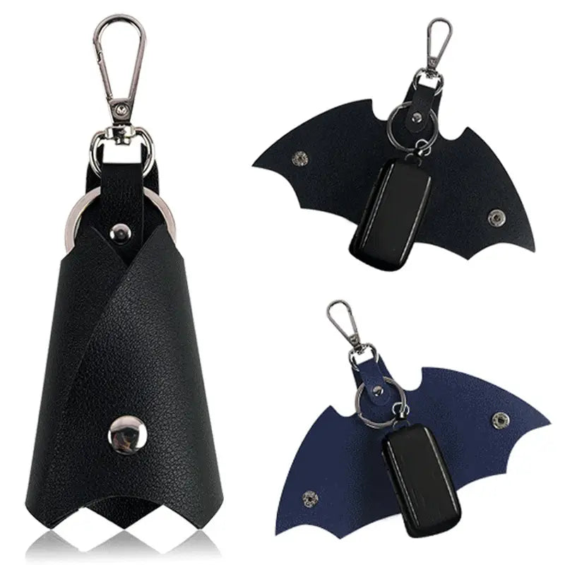 Superhero Bruce Wayne Leather Key Chain Car Keys Unisex Bat Pendant Key Bag Fashion Waist Keychains Keyrings Accessories