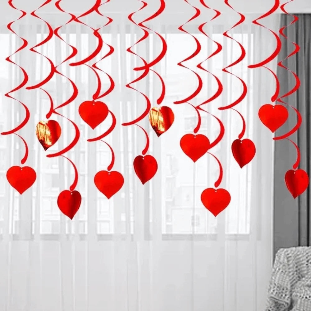 Romantic Valentine's Day Love Pulling Decorations Party Supplies Love Flower Hanging Curtain DIY Wedding