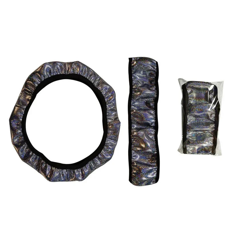 Car Universal 37/38cm Steering Wheel Cover Elastic Handle Cover Colorful Bronzing Diamond BlingBling Steering Wheel Accessories