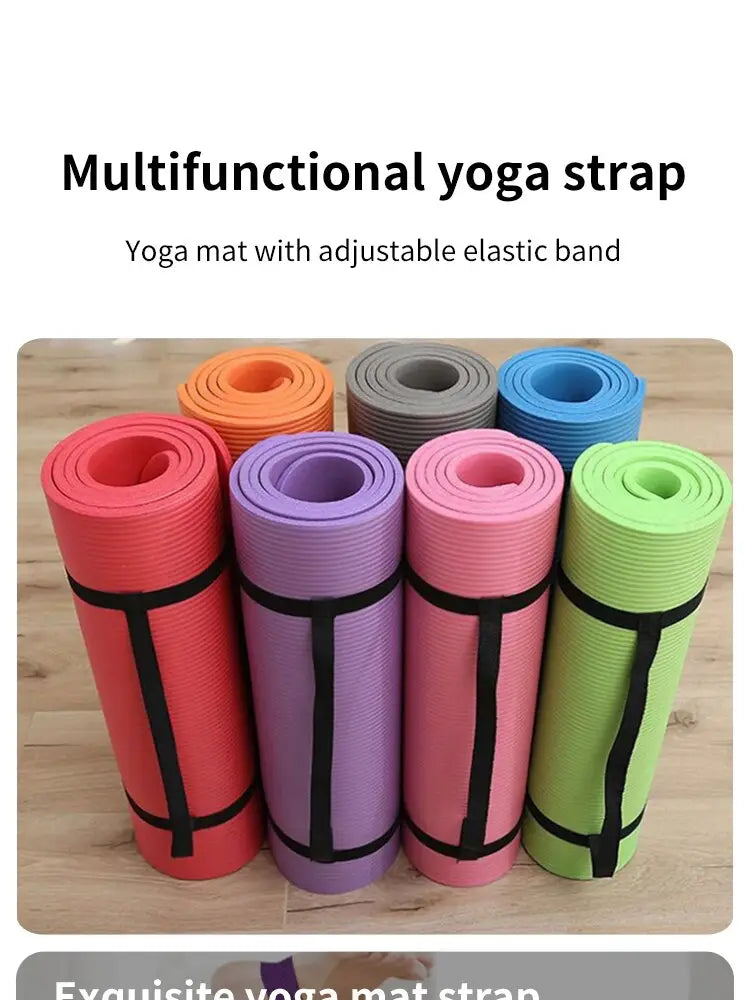 adjustable yoga mat strap cotton carrier sling featuring a multifunctional yoga mat with an adjustable elastic band in vibrant colors including red purple pink green orange and gray.