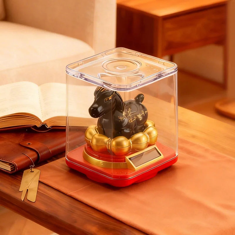 New Year of the Horse Figurines Chinese Solar Energy Swing Lucky Pony Desktop Ornament Home Car Decoration New Year gifts
