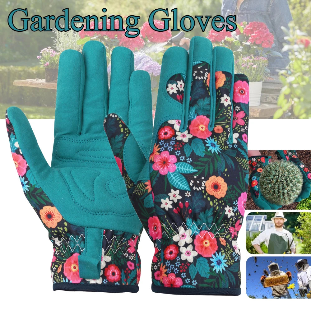 Gardening Gloves for Women Breathable Leather Garden Gloves with Grip Thorn-Proof Puncture-Resistant Work Gloves