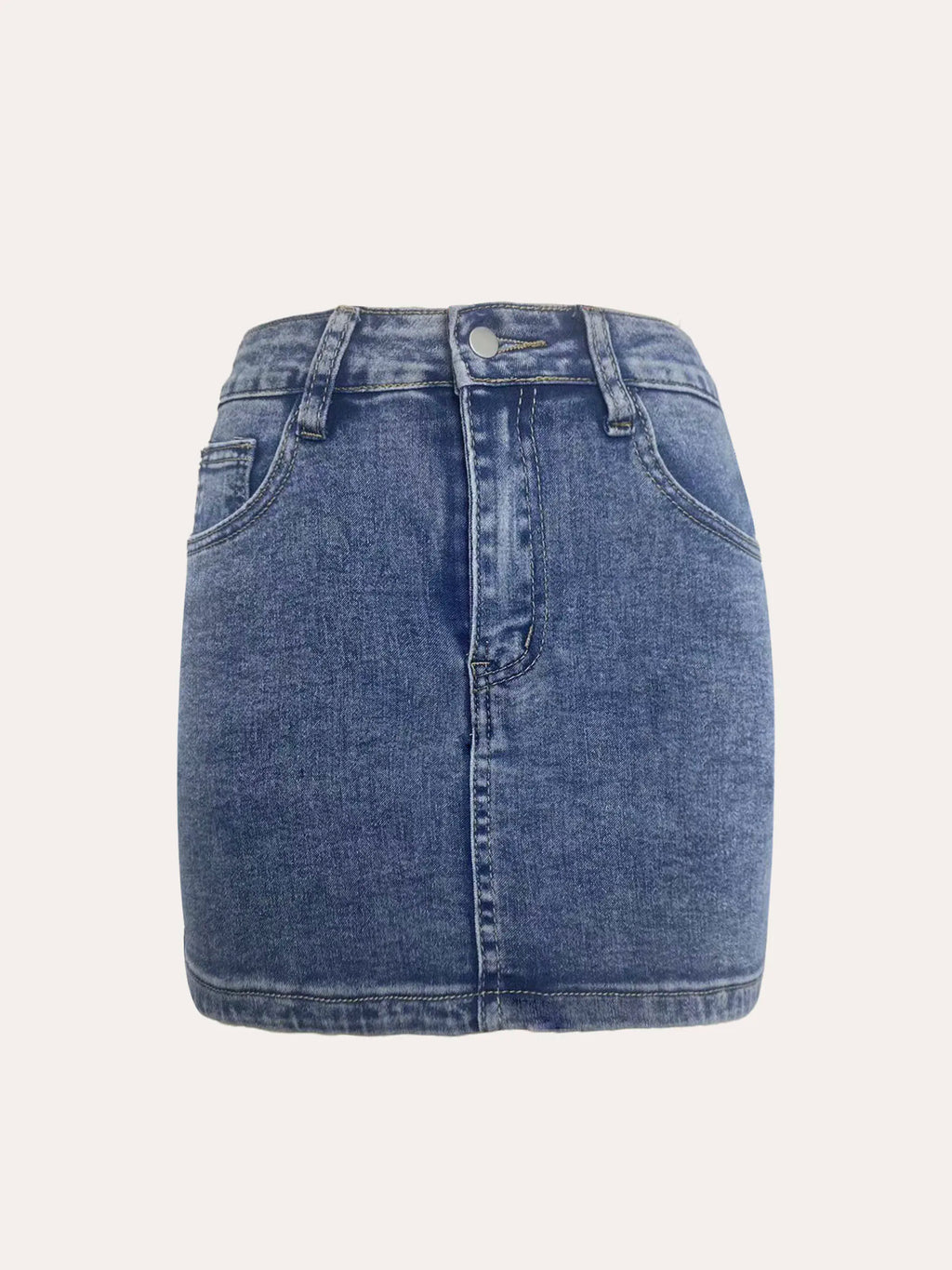 Denim Skirt Summer Women Stretch Denim Skirt A Line Mini Skirt Casual Fashion Elastic Waist Ruffled Hem Skirt
