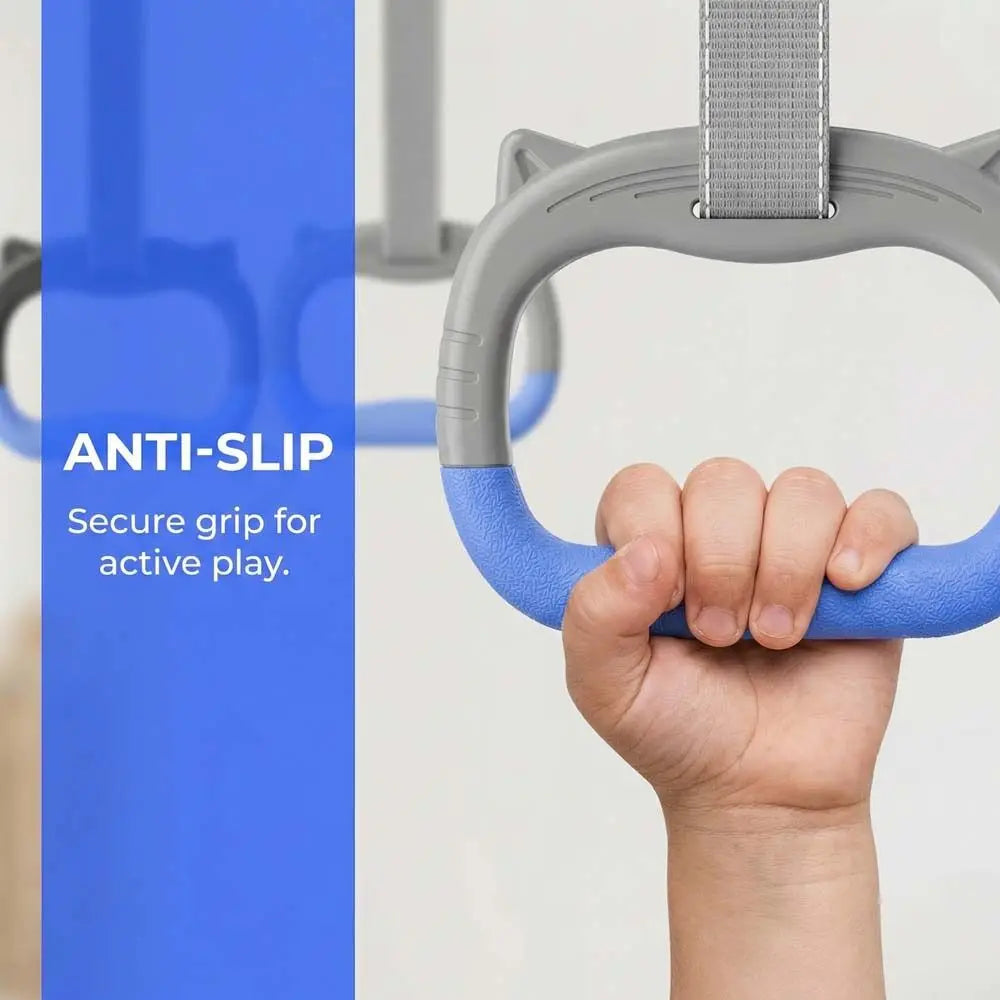 With Straps Gymnastic Rings Durable Adjustable Straps Pull Up Bar Comfortable Non-Slip Fitness Exercise Ring Gymnastics Practice