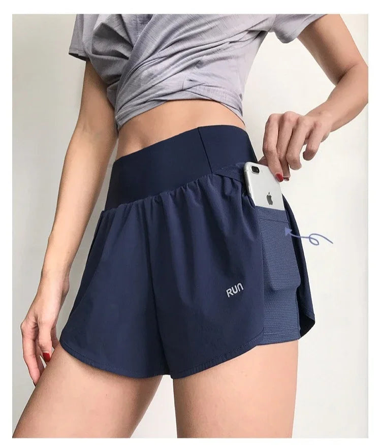 Summer Yoga Shorts for Women Fitness Shorts Biker Workout Running Sports Shorts Quick Drying Sportwear With Pocket Breathable
