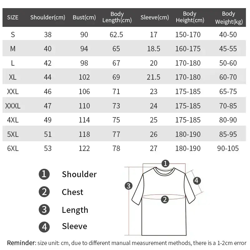Size chart for The Office Cast printed cotton t-shirt white unisex showing labeled shoulder chest length and sleeve measurements on a plain white t-shirt.