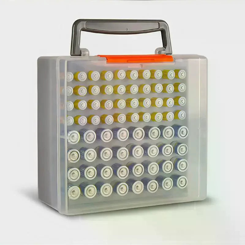 Battery Storage Organizer Holds 72 AA AAA Batteries Battery Box Case Garage Container Home Drawer Organization Dispenser Holder