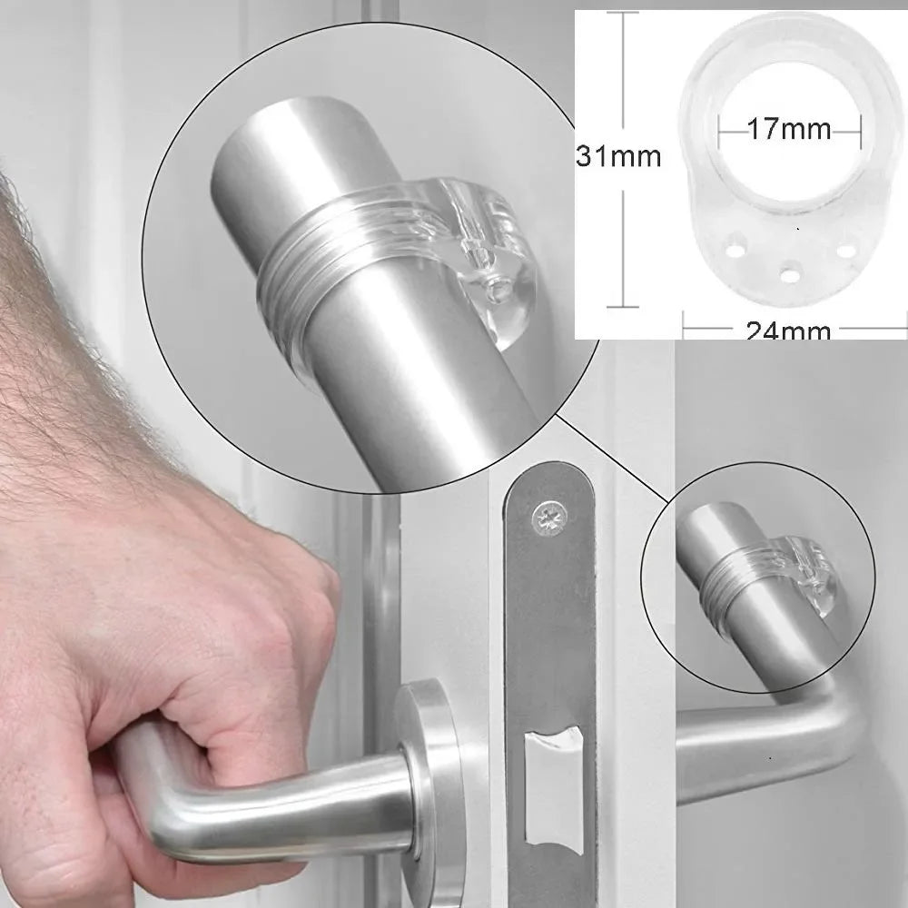 Door Stop Transparent Safety Supplies Silicone Door Handle Buffer Wall Furniture Protection Retainer Hardware Home
