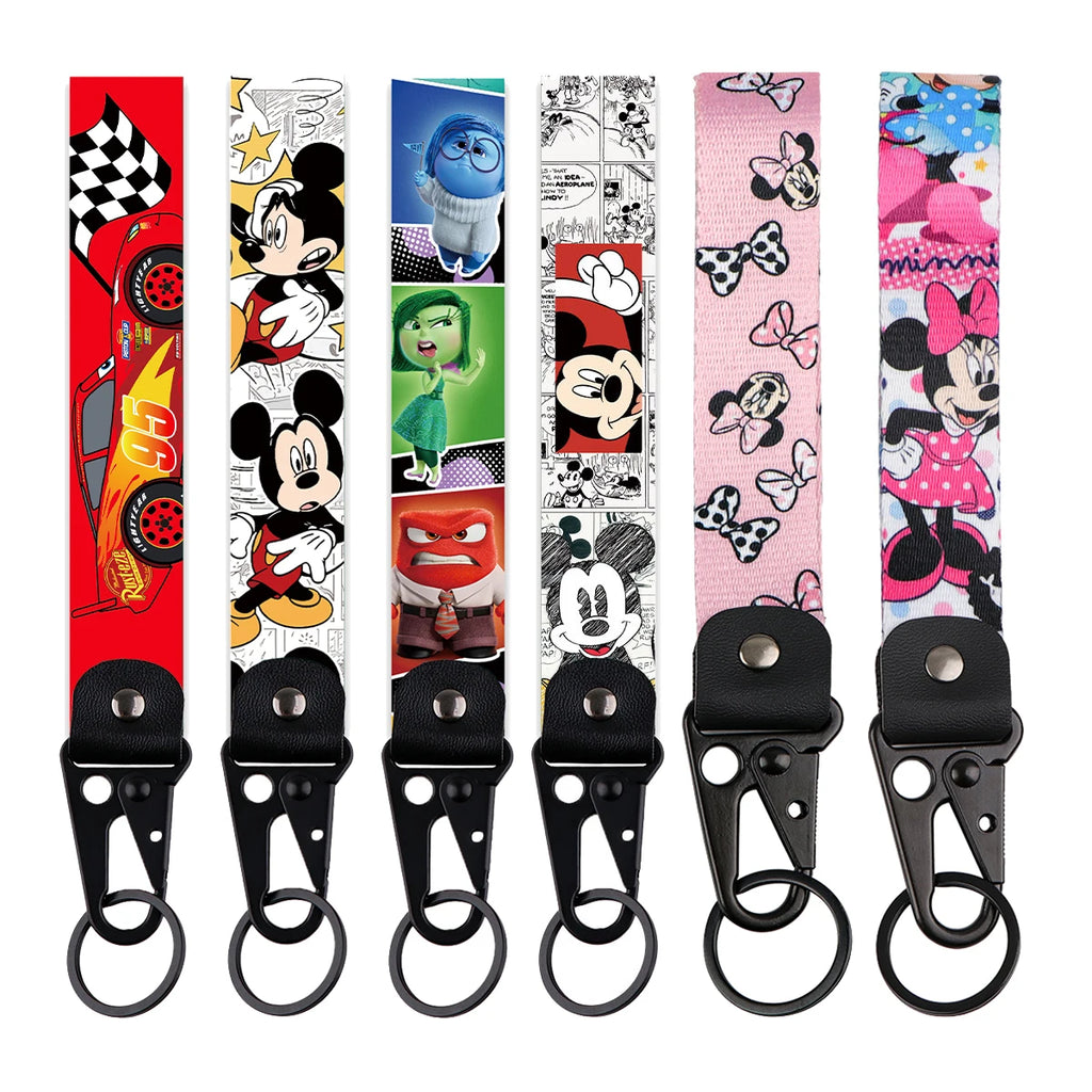 Classic Cartoon Car Keychain Mickey Key Rings Race Car Jewelry Men Women Lanyard Motorcycle Accessories Gifts For Friend
