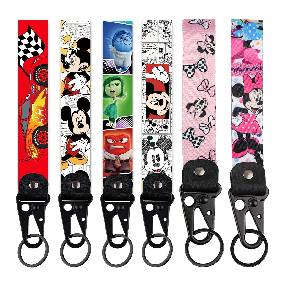 Classic Cartoon Car Keychain Mickey Key Rings Race Car Jewelry Men Women Lanyard Motorcycle Accessories Gifts For Friend