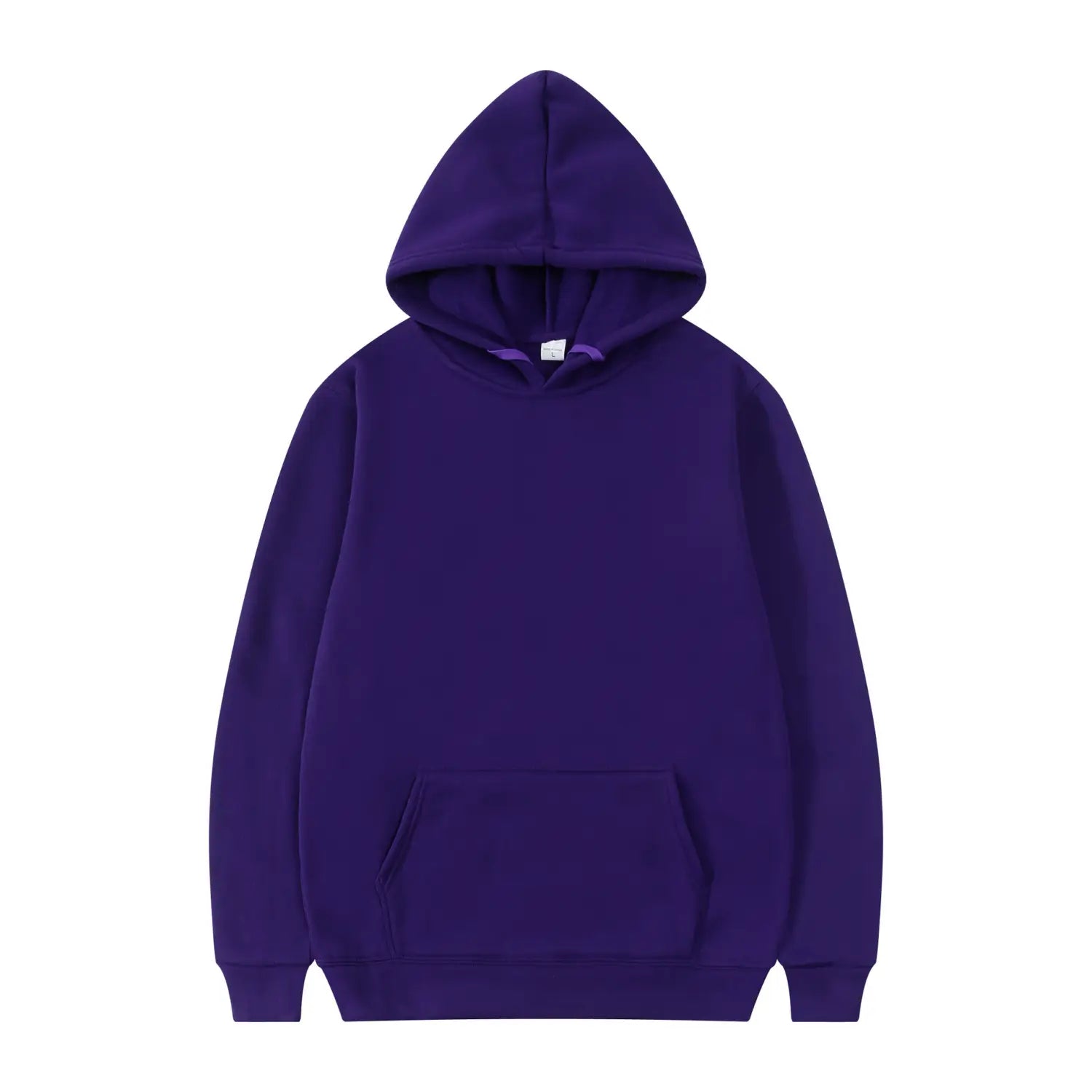 Sudadera con capucha informal para hombre para uso casual, con pulóver, color morado, con bolsillo frontal y puños acanalados.