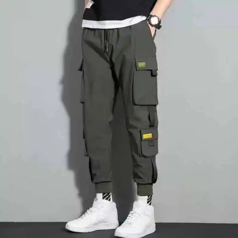 Men's Casual Cargo Pants Fashion Multiple Models New Multi Pocket Drawstring Pants Autumn Outdoor Hip Hop Sweatpants Men Women