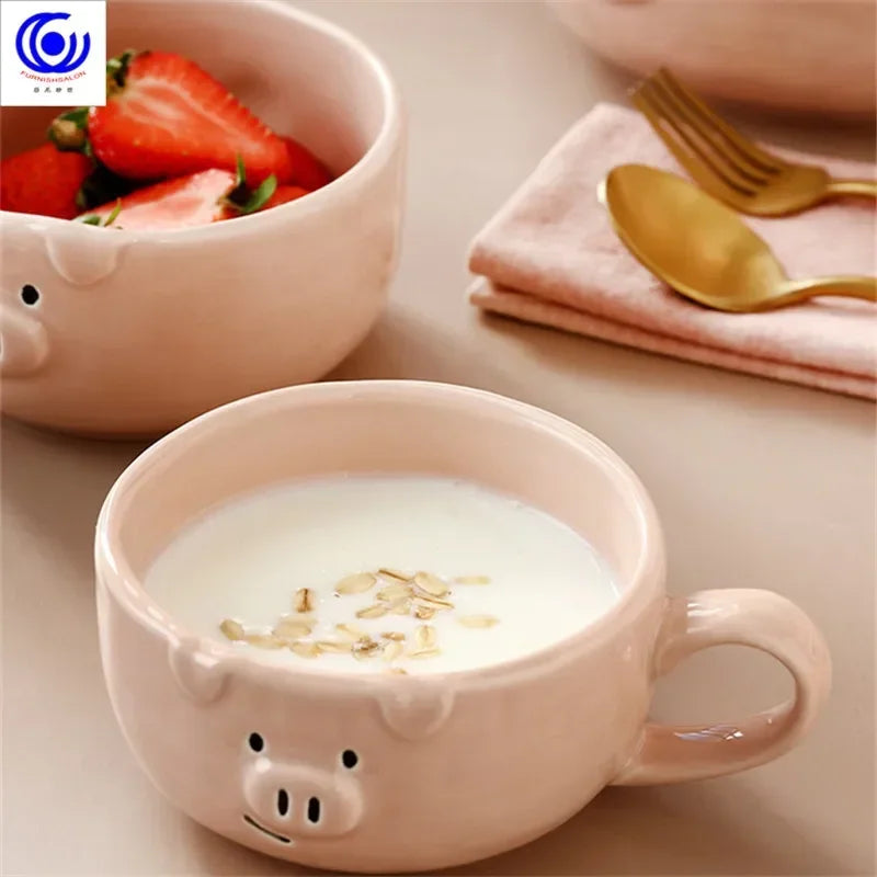 Cute Dish Set Ceramic Japanese Cartoon Tableware Household Creative Personality