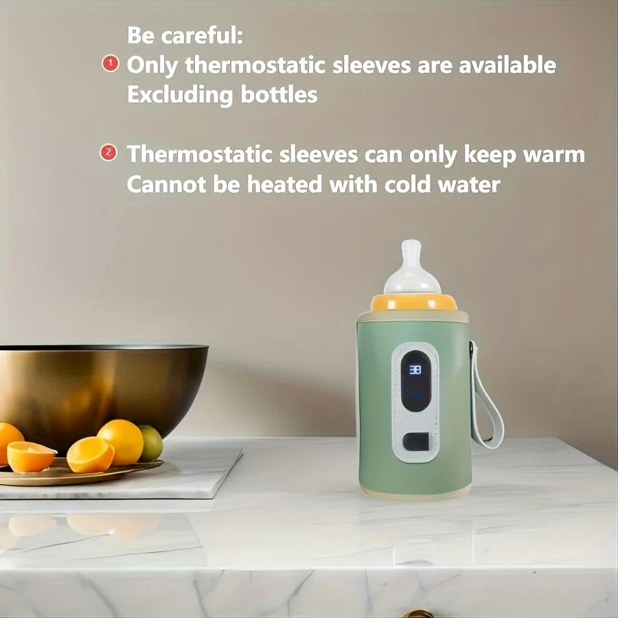 Travel Stroller Insulated Bag Digital Display Baby Nursing Bottle Heater For Outdoor Winter，Portable breast milk warmer bag