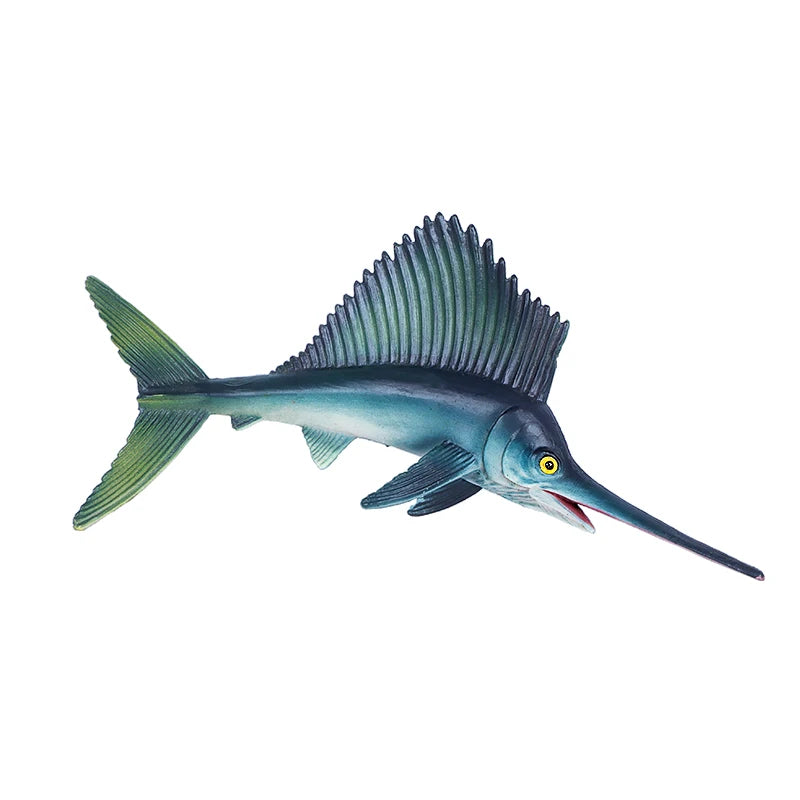 Sea Animal Worldl animal figurines Sailfish Mode Cake Toppers Desktop Decoration Imitation Ornament Party Favors Toys