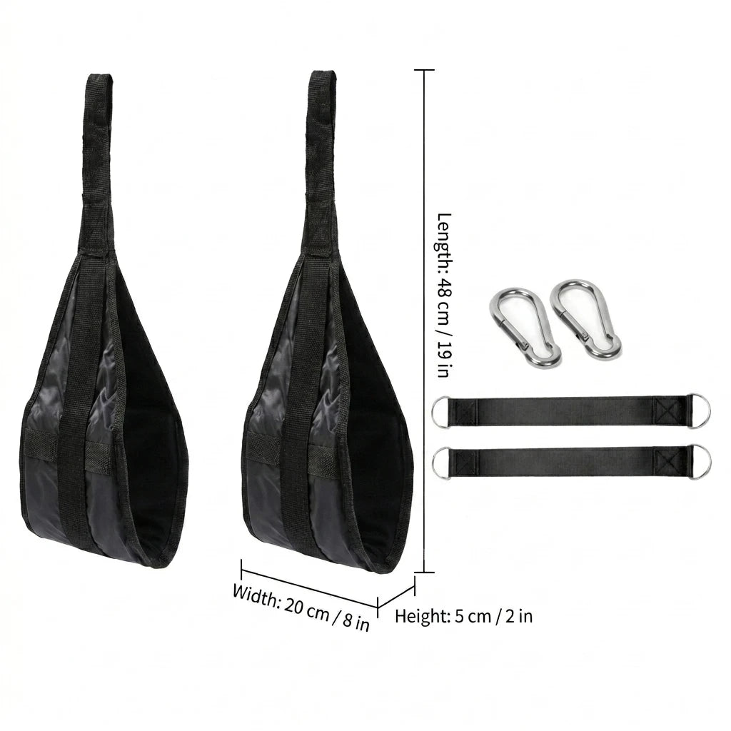 Ab Straps Heavy-Duty Home Gym Training for Fitness Enthusiasts Tear Resistant Hanging Leg Raise Core Workout Equipment