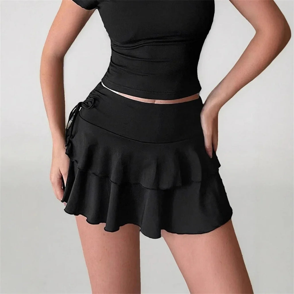 2026 New Solid Color Skirt Women Summer Fashion Outdoor Versatile High Waist Slim Fit Elastic Waist Short Skirt Goods In Stock