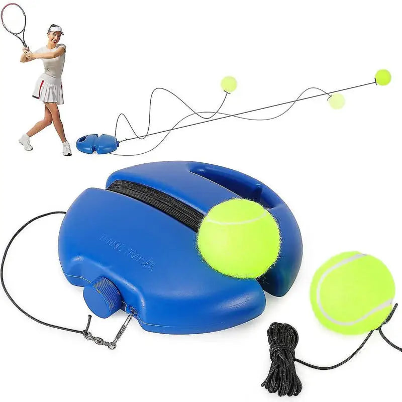 Heavy Duty Tennis Training Aids Base With Elastic Rope Ball Partner Sparring Device Practice Self-Duty Rebound Tennis Trainer