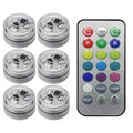 1/2/4/6/8/10 Submersible LED Lamp, RGB Waterproof Color-Changing Tea Lamp with Remote Control, Battery-Powered Mini Lamp