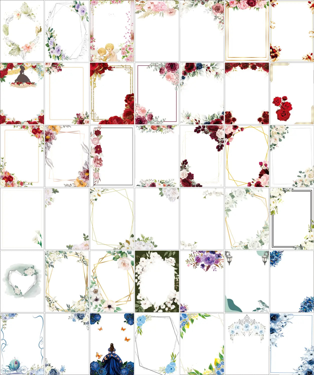 A collection of custom acrylic Shabbat candle blessing souvenirs featuring floral and geometric photo frame designs in red, pink, blue, white, and gold colors.