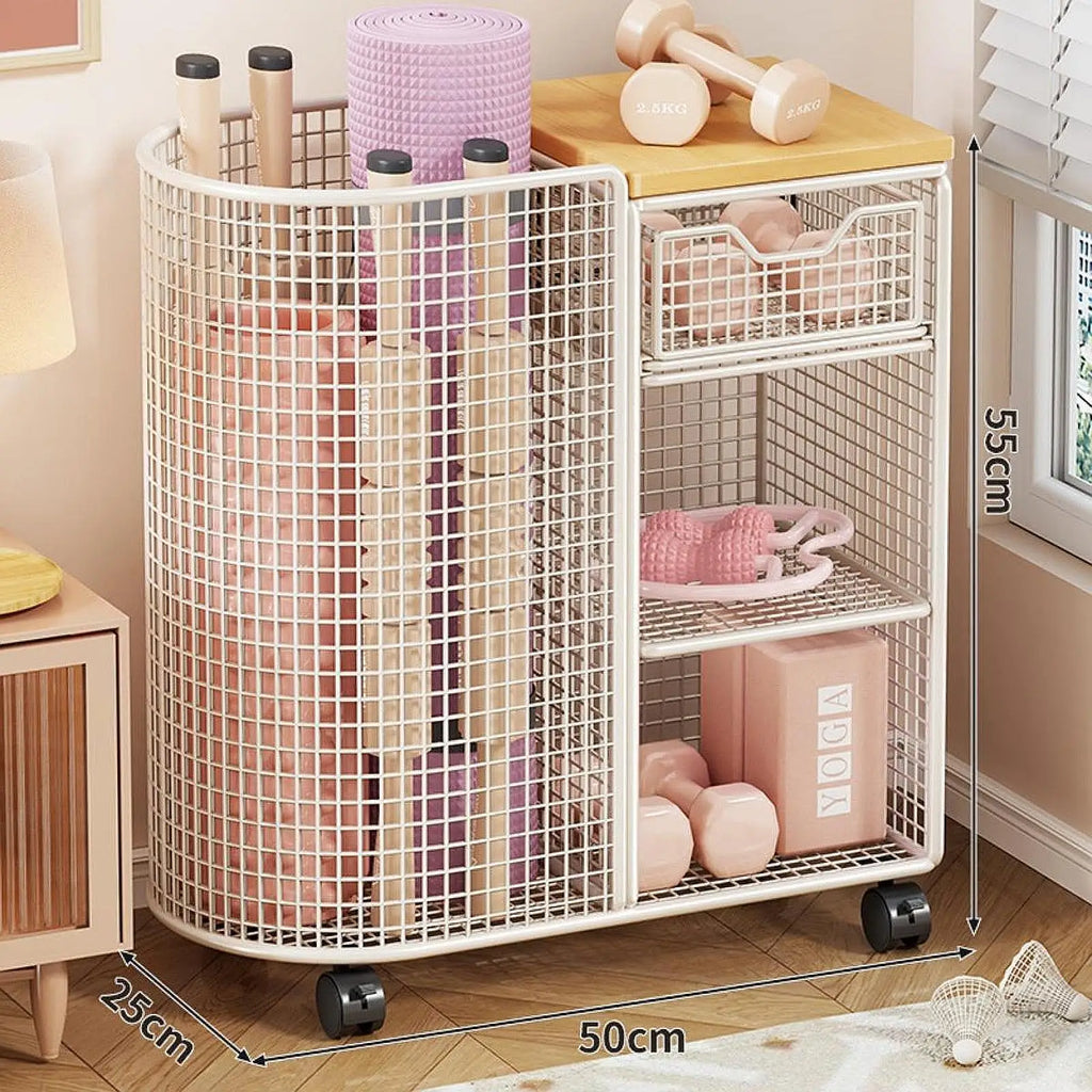 Sports Equipment Organizer Rack Space Saving Storage Rack for Yoga Blocks Home Gym Use