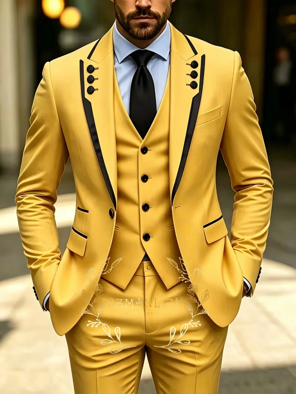 Classic Brown Business Suits For Men Slim Fit 3 Pieces Groomsmen Suit Male Party Formal Wedding Tuxedos Jacket+Vest+Pants