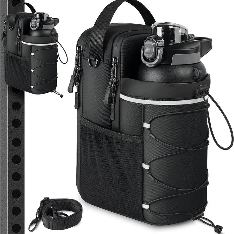 Magnetic Gym Bag For Men And Women – Sling Bottle With Attachment | Water Holder, Pouch, Crossbody Accessories Organizer