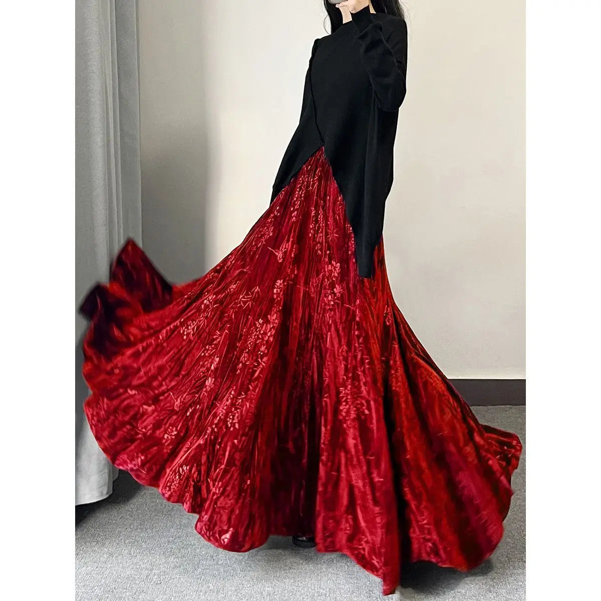 Skirts Women Mid Length Skirt A Line Slim Fit Pleated High Waist Sexy Elegant Splice Y2k Streetwear Work Regular 2026 Spring