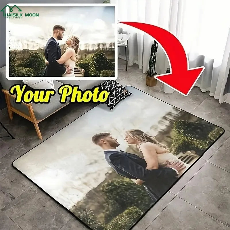 Customizable Photo & Text Rug - Personalize with Your Pattern & Text, Perfect for Any Room for Living Room and Bedroom Decor