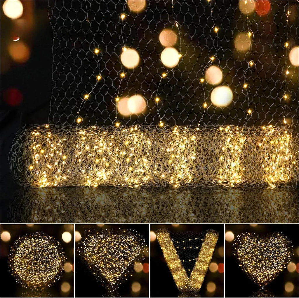 Wedding LED Decorative Light String DIY Atmosphere Light Festival Party Christmas Decoration Starry Sky Mesh Light Shaped Lamp