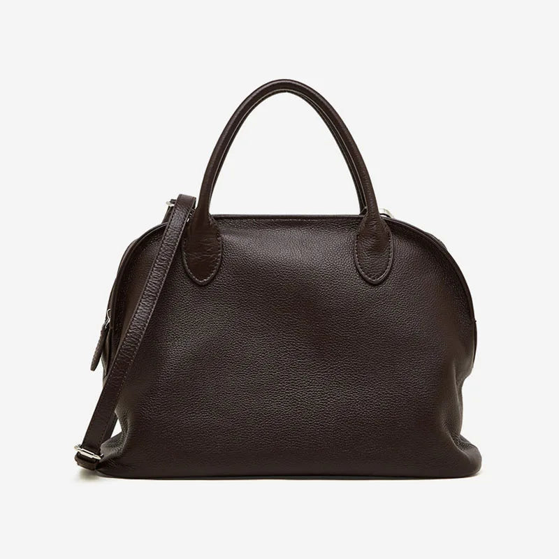 Genuine Leather Women's Bag Original First Layer Cowhide Women's Hand Shoulder Simple Tote Bag Occupation