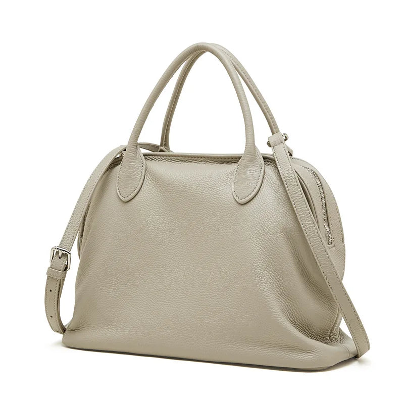 Genuine Leather Women's Bag Original First Layer Cowhide Women's Hand Shoulder Simple Tote Bag Occupation
