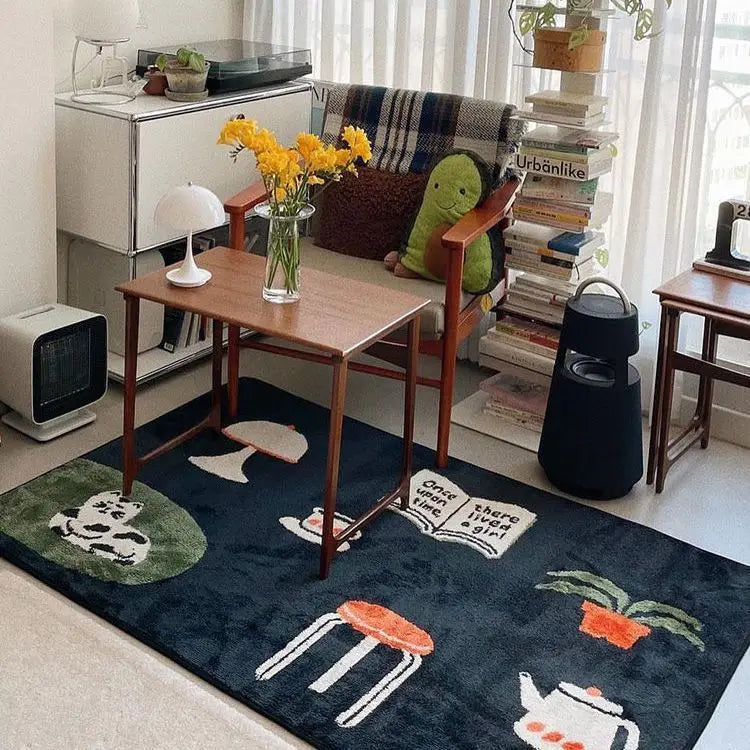 Fun and Funny Bedroom Bedside Blanket Household Living Room Sofa Coffee Table Mat Modern Simple Nordic Style Room Floor Mat