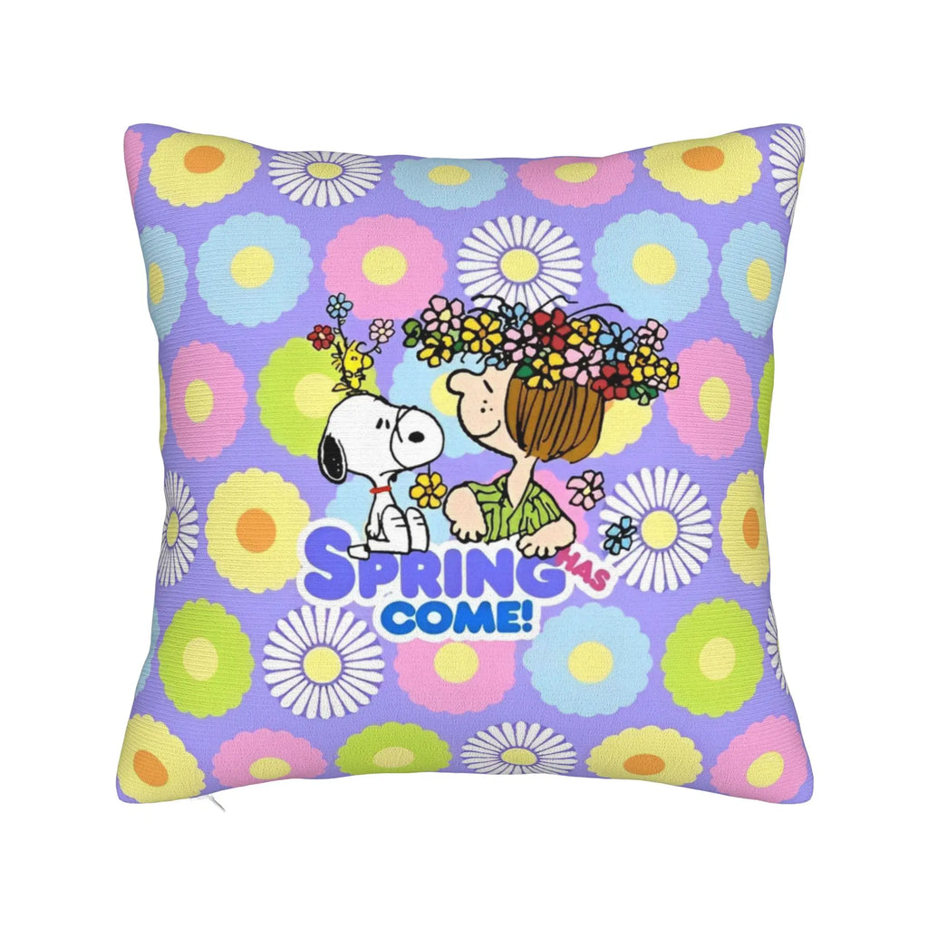 Valentine's Day  Linus & Snoopys Pillowcase Polyester Cushion Cover Decorative  Throw Pillow Case Cover Sofa Zippered 45X45cm