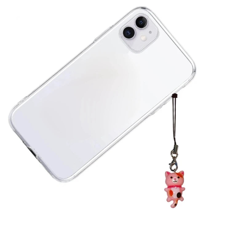 Cute Cat Pendant Keychain Phone Strap Lanyard Strap Backpack Charm Accessories Car Keys Decoration Handmade Jewelry Gift
