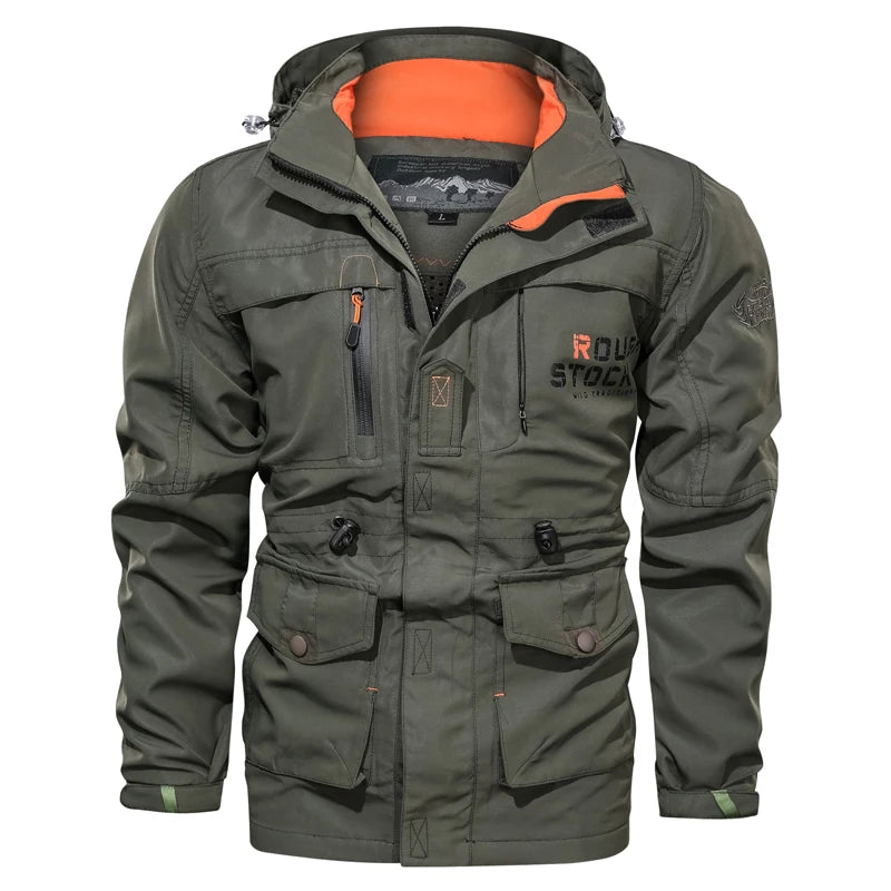 Men Outdoor Jacket Spring Autumn New Hooded Casual Jacket Men Windproof Windbreaker Coat Men Camping Lnterchange Jacket Men
