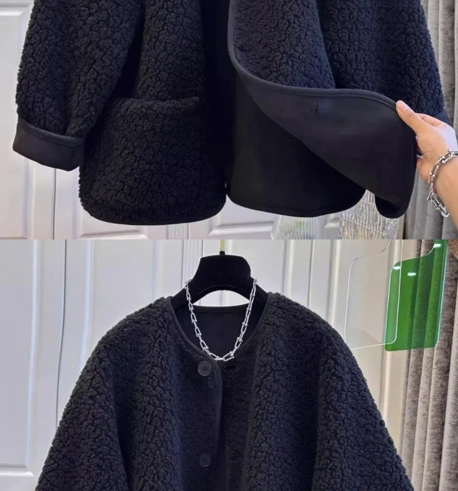 Women Winter Woolen Coat 2026 Spring Single Breasted Loose Female Long Sleeve Jacket Office Lady Street Short Coats