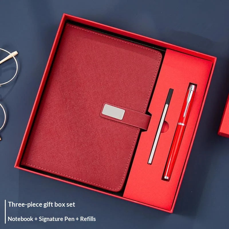 PU Leather Pen and Notebook Corporate Gift Set with Stylus Pen Refill for Business Gifts Office Essentials