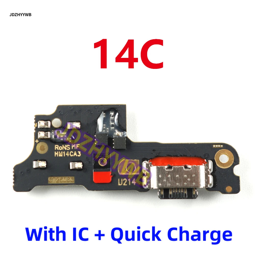 Charge Board USB Charger Port Jack Dock Connector Charging Board Microphone Flex Cable For Xiaomi Redmi 14C 18W