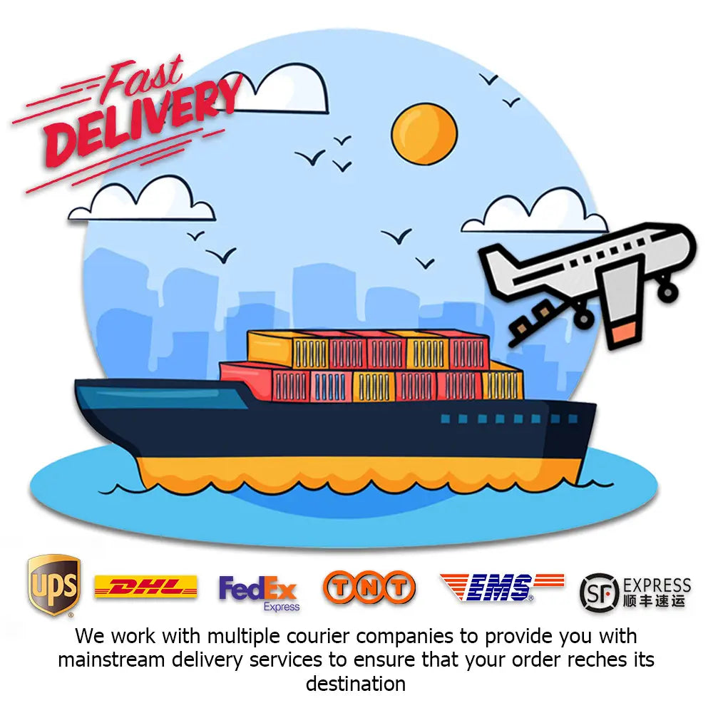 A cartoon illustration of a dark blue cargo ship with stacked red and yellow shipping containers floating on orange water accompanies the 925 silver cat zirconia jewelry set product image.