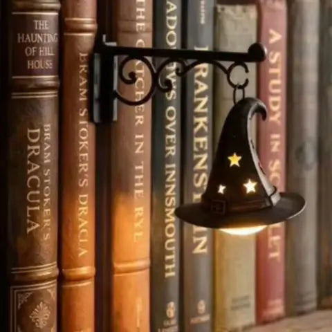 Ghost Bookshelf Lantern，Library Mini Bookshelf Lamp, Little Cute Lantern-Decorative Library Hanging Resin Lighting
