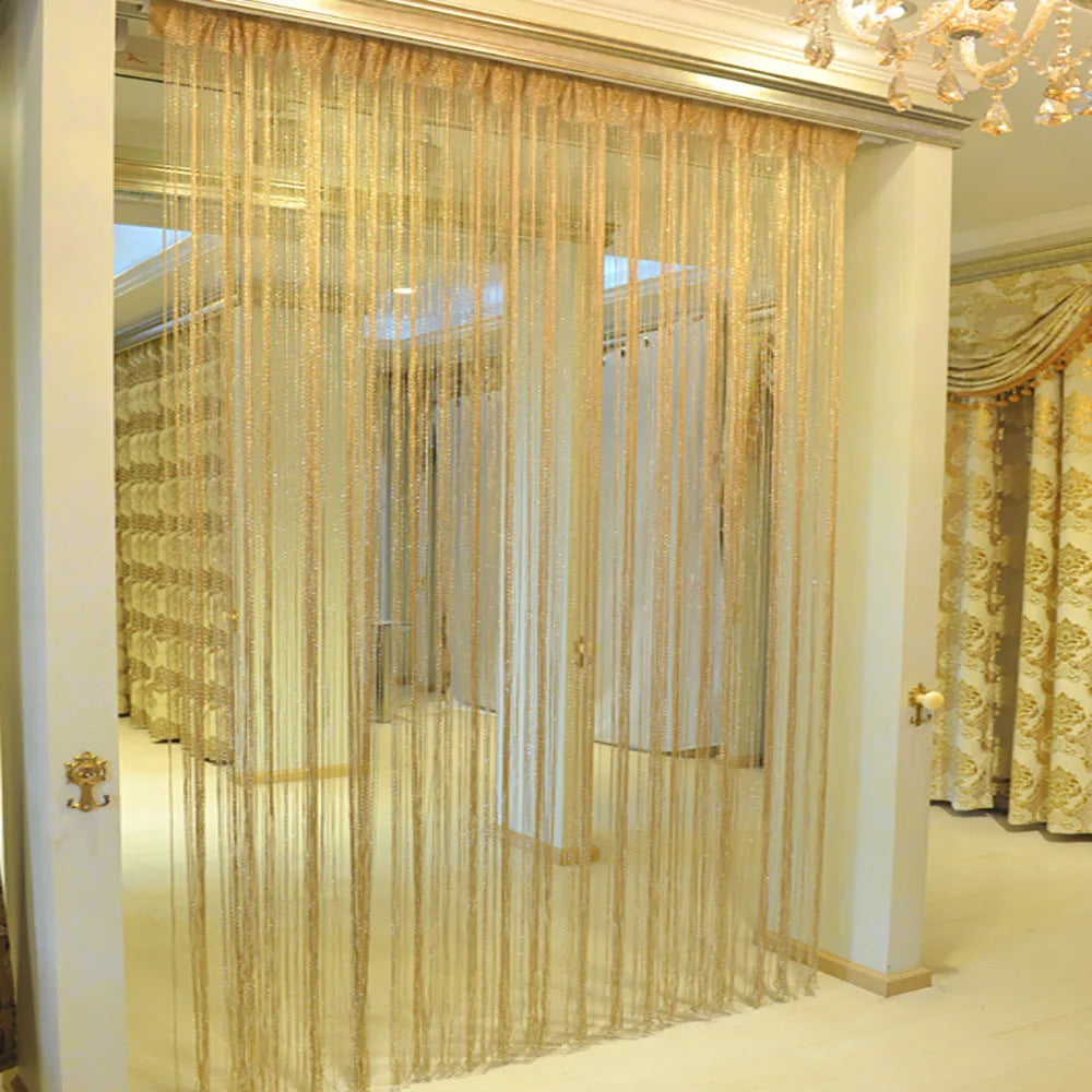 Curtains For Living Room 50CMX200CM Thread Curtain For Living Room Door Wall Window Panel Room Divider Decorative Tassel Curtain
