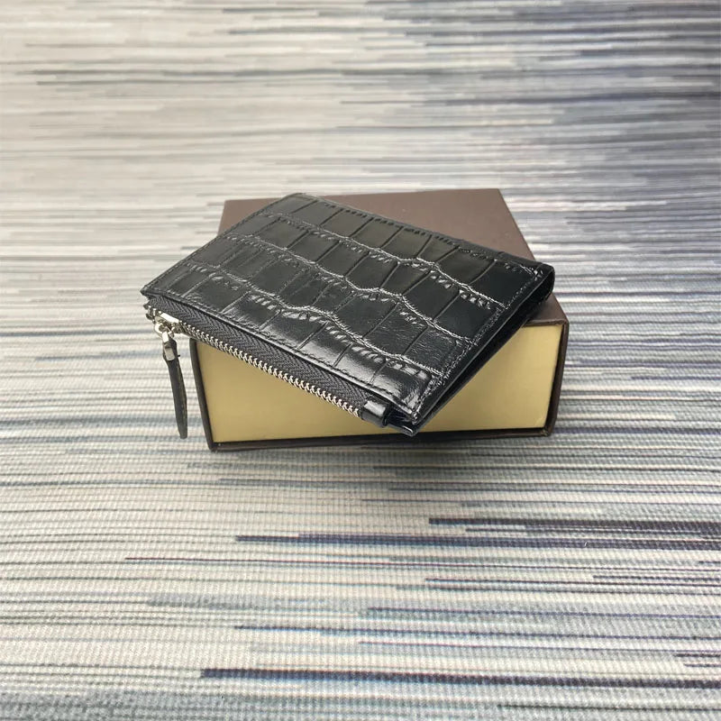 Genuine Leather Wallet For Men Top quality luxury Zipper Coin Bag Card Holder Women Purses Real Crocodile Leather Unisex Wallet