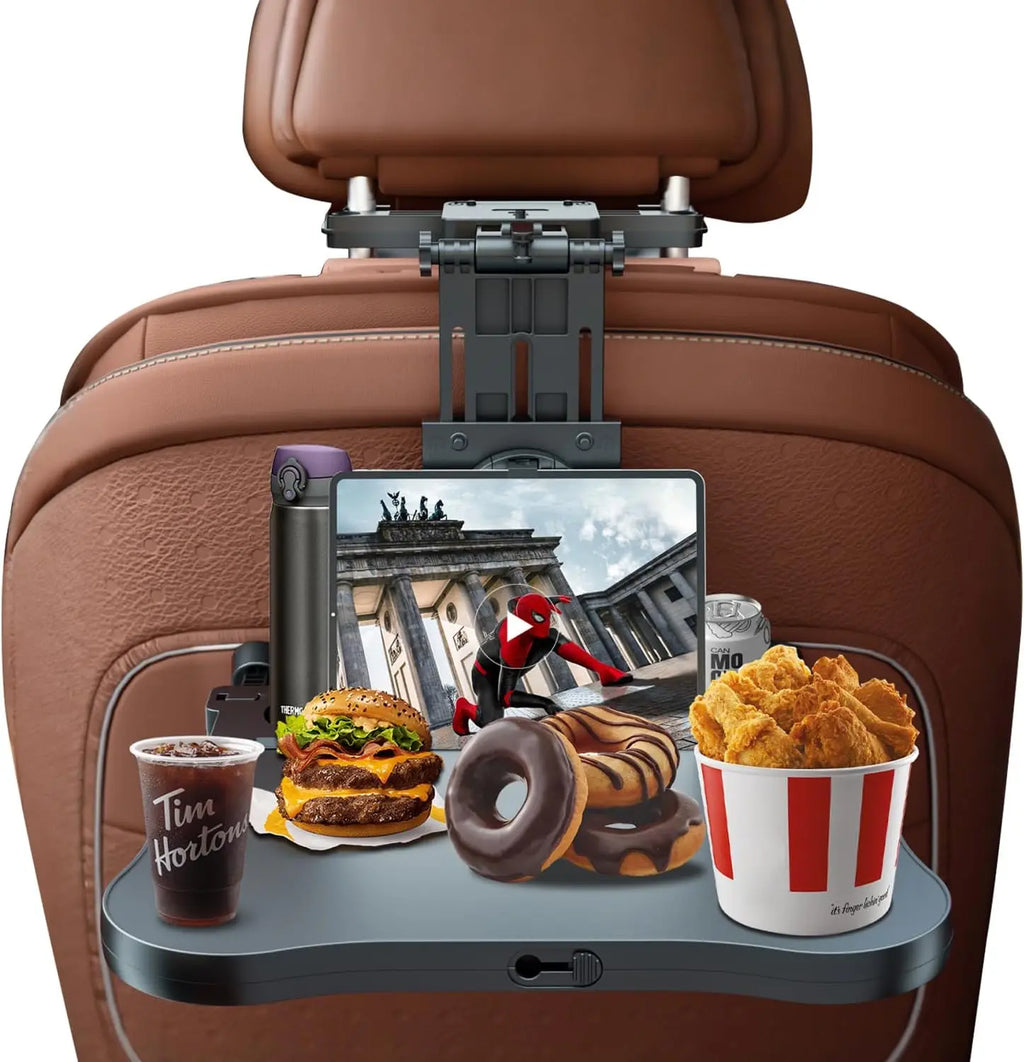 Foldable Car Headrest Back Seat Table High Load‑Bearing Rear Seat Laptop Food Tray Universal Car Interior Accessories