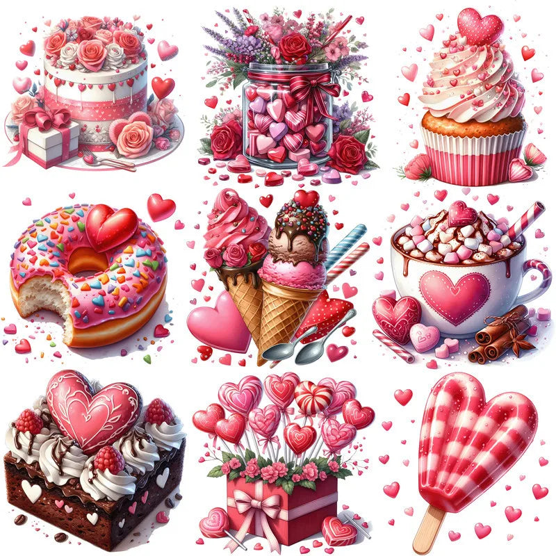 Valentine's Day Desserts Stickers Crafts And Scrapbooking stickers kids toys book Decorative sticker DIY Stationery